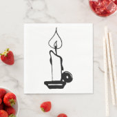 Elegant Black And White Vintage Burning Candle Serviette (Beispiel)