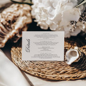 Elegant Black and White Wedding Details & QR RSVP  Begleitkarte