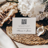 Elegant Black and White Wedding Details & QR RSVP Begleitkarte
