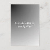 Elegant Black and White Wedding Enclosure Card Begleitkarte (Rückseite)