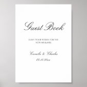 Elegant Black and White Wedding Guest Book  Poster (Vorne)