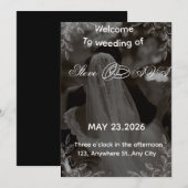Elegant Black and White Wedding Invitation | Class Einladung (Vorne/Hinten)