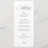 Elegant Black and White Wedding Menu Card Einladung (Vorderseite)