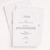 Elegant Black and White Wedding Menu Card Einladung