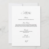 Elegant Black and White Wedding Menu Card Einladung (Vorderseite)