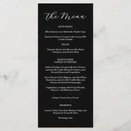 Elegant Black And White Wedding Menu  Menükarte