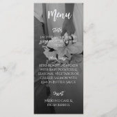Elegant Black And White Wedding Menu Menükarte (Vorderseite)