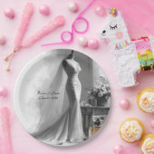 Elegant Black and White Wedding Napkins Pappteller (Party)