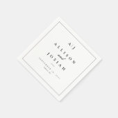 Elegant Black and White Wedding Napkins Serviette (Ecke)