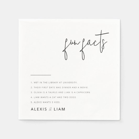 Elegant Black and White Wedding Napkins Serviette (Vorderseite)