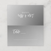 Elegant Black And White Wedding Platzkarte (Außenseite Aufgefaltet)