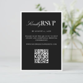 Elegant Black and White Wedding RSVP Karte