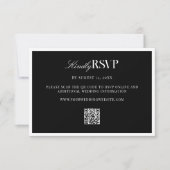 Elegant Black and White Wedding RSVP Karte (Vorderseite)