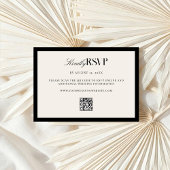 Elegant Black and White Wedding RSVP Karte