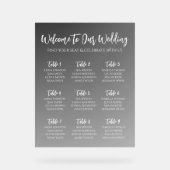 Elegant Black And White Wedding Seating Chart Acrylschild (Vorderseite)
