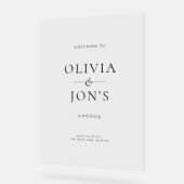 Elegant Black and White Wedding Welcome Acrylschild (Winkel)