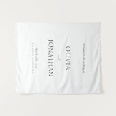 Elegant Black and White Wedding Welcome Fabric Wandteppich (Vorderseite (Horizontal))