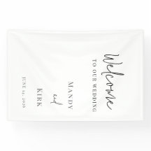 elegant black and white wedding welcome sign 