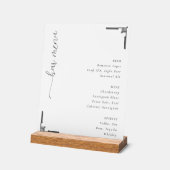 Elegant Black Bar Menu Acrylschild (Winkel)