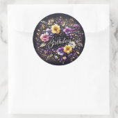 Elegant Black Birthday Sticker (Tasche)