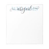 Elegant Black Blue Calligraphy Script Name Notizblock (Vorderseite)