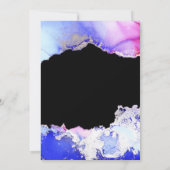 Elegant Black Blue Lila Silver Formal Wedding Einladung (Rückseite)