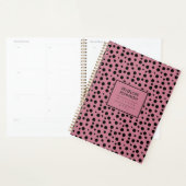 Elegant Black Blush Pink Polka Dot Pattern Planer (Anzeige)