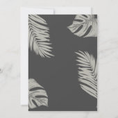 Elegant Black Boho Blätter Cross Baptisse Einladung (Rückseite)