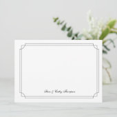 Elegant  Black Border on White Custom Notecard Karte (Stehend Vorderseite)