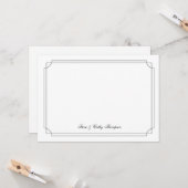 Elegant  Black Border on White Custom Notecard Karte (Vorderseite/Rückseite Beispiel)