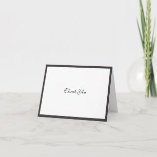 Elegant Black Border Vielen Dank Hinweis Dankeskarte