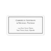 Elegant Black Border White Text Address Labels Adressaufkleber (Vorne)