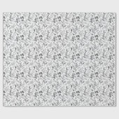 Elegant Black Botanical Illustration Geschenkpapier (Flach)