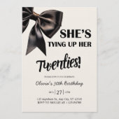 Elegant Black Bow 30th Birthday Invitation Einladung (Vorderseite)