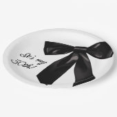 Elegant Black Bow 30th Birthday Paper Plates Pappteller (Schrägansicht)