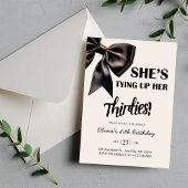 Elegant Black Bow 40th Birthday Invitation Einladung