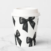 Elegant Black Bow Birthday Pappbecher (Rückseite)