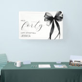 Elegant Black Bow Hello Forty 40th Birthday Party Banner (Messe)