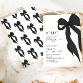 Elegant Black Bow Hello Thirty 30th Birthday Einladung