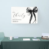 Elegant Black Bow Hello Thirty 30th Birthday Party Banner (Messe)