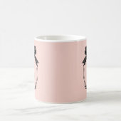 Elegant Black Bow Initial Chic Blush Pink Monogram Kaffeetasse (Mittel)