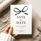 Elegant Black Bow Save The Date