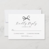 Elegant Black Bow Wedding RSVP (Vorderseite)