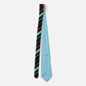 Elegant Black Brown Blue Stripes Groom Gift   Krawatte (Rückseite)