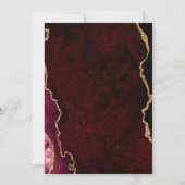 Elegant Black Burgundy Agate Wedding Einladung (Rückseite)