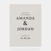 Elegant Black Calligraphy Acrylschild (Vorderseite)