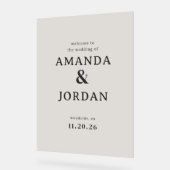 Elegant Black Calligraphy Acrylschild (Winkel)