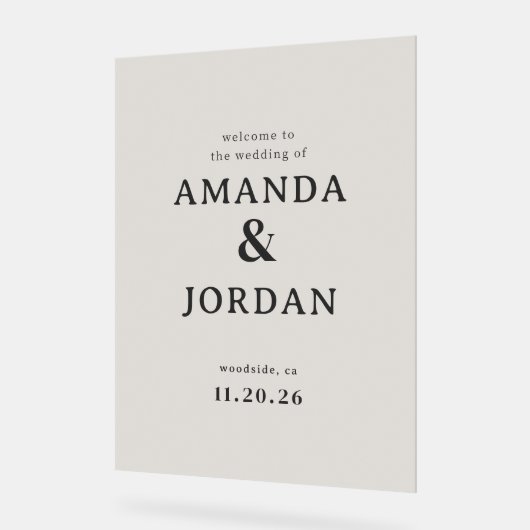 Elegant Black Calligraphy Acrylschild (Winkel)