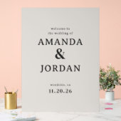 Elegant Black Calligraphy Acrylschild (Hochzeit)