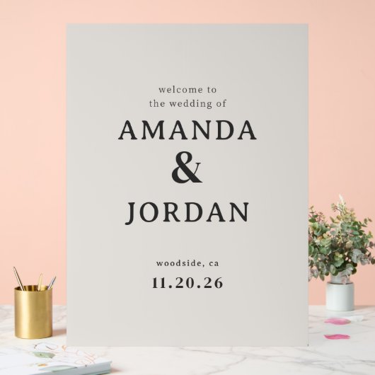 Elegant Black Calligraphy Acrylschild (Hochzeit)